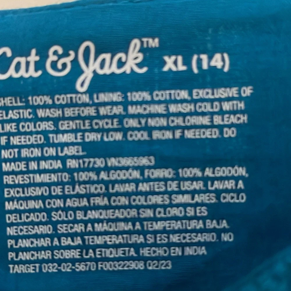 Cat Jack Girls Top, Size 14,‎ xl, 100% cotton: both lining & shell